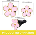 NBTEPEM 6 PCS Daisy Flower Air Vent Clip Car Decoration Accessories Air Conditioning Outlet Clip Car Air Freshener Clip Charm Car Interior Decor(3 cm, 3.3 cm, White, Pink, Purple)