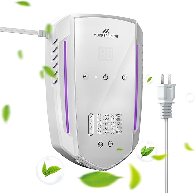 Cat Litter Deodorizer & Pet Odor Eliminator for Home, Ozone Air Purifier Plug in for Strong Dog Poof, Litter Box Deodorizer with 5 Mode for Smoke, Wardrobe, Garage, Car