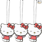 Hello Kitty Automotive Air Fresheners: PlastiColor WIiggle Hanging Car Air Freshener - Odor Eliminator for Car, Cute Hanging Air Freshener for a Fresh Driving Experience, 3 Packs