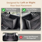 Large Dog Car Seat Extender, Waterproof Back Seat Cover with Hard Base, Seatbelt Leash, Washable Back Seat Extender, with Storage Pocket for SUV, Truck, Car