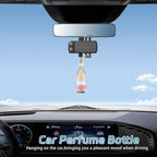 24 Pcs Black Car Hanging Air Fresheners Empty Glass Diffuser Bottles Pendant Perfume Bottle For Essential Oil Fragrance Aromatherapy Auto Interior Ornaments Decor (Cylinder-Clear)
