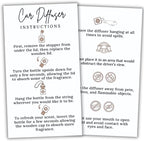 Car Diffuser Instruction Cards | 2" x 3.5" inch Business Card Size | Car Hanging Accessories Oil Bottles Instruction Card