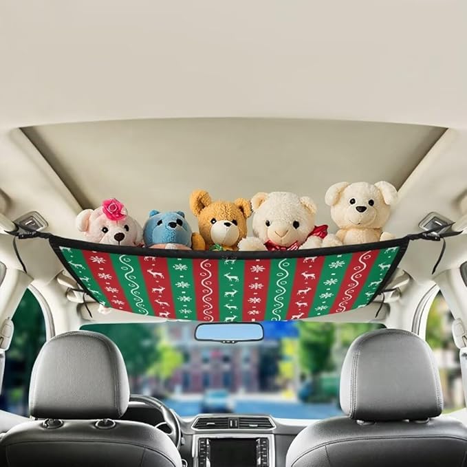 Deer Snowflake Print Auto Seat Storage Hanging Bag Multi-Purpose Seat Organizer for Vehicle Passenger Seat Organization and Storage One Size