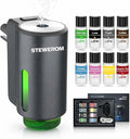 Car Air Freshener - Smart Adjustable 3-Speed Intensity, Rechargeable Humidifier Car Essential Oil Diffuser - Comes with 8 Bottles of 10ml Perfume (Gray)