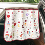 Magnetic Car Sun Shade Curtain for Side Window – Sun Blocker and UV Protector for Baby, Kids, and Pets – Universal Fit with Built-in Magnets for Steel-Framed Door (Magnet-New Alphabet)