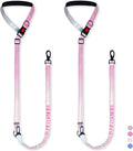 2 Piece Dog Car Seat Belt Harness Retractable Restraint for Car Headrest Adjustable Heavy Duty & Elastic & Durable Dog Car Seat Belt (Pink)