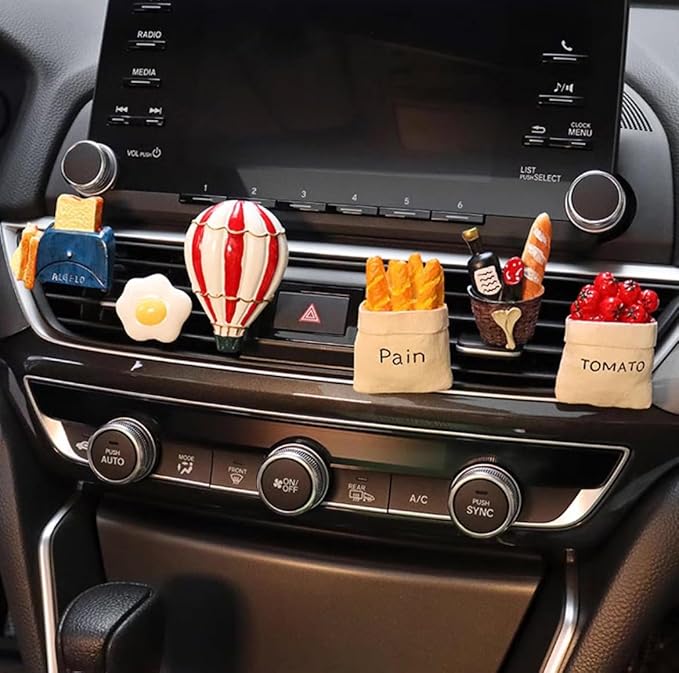 Simulation Food Design Car Air Vent Scented Clip, Creative Toaster-Shaped Car Air Freshener Decor, 3D Long-Lasting Car Fragrance Diffuser (Air Balloon)