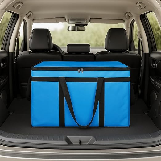 Bodaon Large 10-Pack Insulated Food Delivery Bag With Hard Bottom, XXXL Catering/Pizza Cooler Bags, Rideshare Delivery Bag, Thermal Cold/Hot Styrofoam Carrier for Travel/Shopping/Car