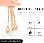 5 PCS Hanging Car Air Freshener, 8ml Empty Clear Glass Perfume Bottle Freshener Diffuser, Essential Oil Fragrance Aromatherapy Bottle Ornament for Car, Interior Car Accessories (Square)