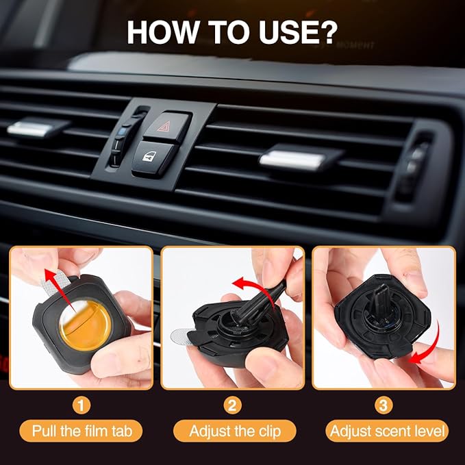 Car Air Freshener Vent Clip, 6 Count Hawaii Scent Odor Eliminator for Up to 180 Days, Natural Essential Oil Car Accessories for Women and Men, Car Freshners, 4ml Each