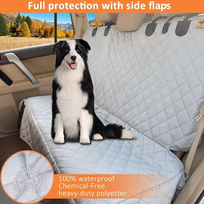 Dog Back Seat Cover Protector, Waterproof Dog Car Seat Covers, Nonslip Backseat Protection for Dogs and Kids, Compatible Pet Car Seat Cover for Cars & Midsize SUVs