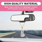 5 pcs Car Hanging Empty Glass Perfume Bottles Pendant Bottle, DIY Air Freshener Pendant, Empty Clear Glass Essential Diffuser Oil Aromatherapy, Glass Bottle Decor (Heart Shape)