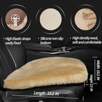 LLB Genuine Sheepskin Car Seat Cushion Seat Covers for Cars Trucks SUV Comfort Seat Protector Pad for Car Driver Seat Car Accessories for Women Office Chair Car Decor (Khaki, Front Seat Cushion-1 Pc)