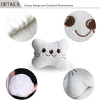Sexysamba Car Headrest Pillow,Cartoon Neck Pillow for Car,Comfortable Soft Car Seat Pillow for Driving,Head Rest Cushion,Cute Neck Pillow for Travelling and Home 2Pcs (White)