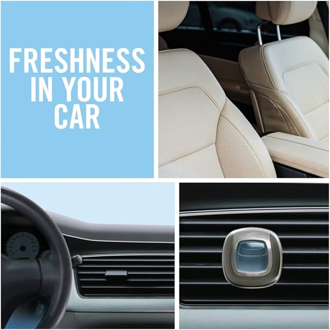 Febreze Car Clip Air Freshener, Odour Eliminator, Blossom & Breeze, 6 Count