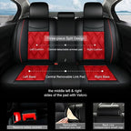 AOMSAZTO Full Set Car Seat Covers Fit for Ford Focus 2009-2018 Leather Automotive Cushion Waterproof Covers Seat Protector with Airbag Compatible (5Seats,Black&Red)
