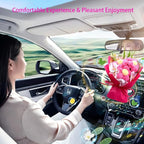 Mini Daisy Bouquet Car Vent Clip Air Freshener, Small Artificial Flowers Car Accessories, Reusable Essential Perfume Diffuser with Lemon & Blank Pad, Dashboard Yarn Floral Decor, Gift for Car(Style A)