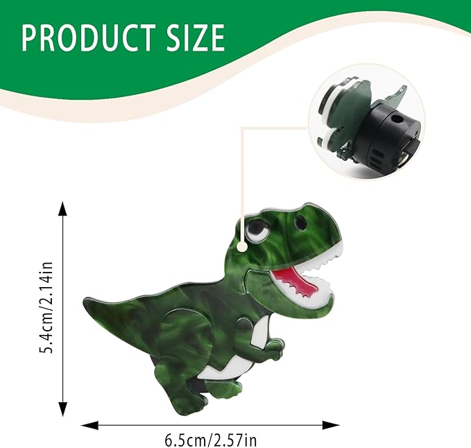 Dinosaur Car Air Freshener Vent Clip,Refillable Aroma Diffuser with T-Rex Design,Customizable Scents and Interchangeable Decor for Women,Teens,New Drivers (Green)