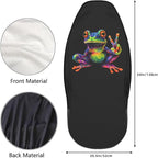 Delerain Car Seat Covers Set 2Pcs, Colorful Peace Frog Universal Front Car Seats Vehicle Enterior Protector Suitable Fits Most Car Auto SUV Sedan Truck