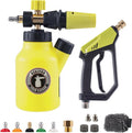 REALYOU Pressure Washer Gun with Foam Cannon, Car Wash Kit, 1/4 Inch Quick Connector, 5 Pressure Washer Nozzle Tips