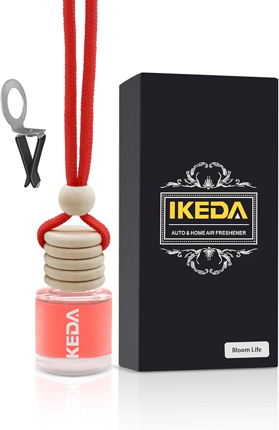 Ikeda Car Air Freshener: Hanging Car Smell Air Freshener | 10ml Hanging Car Perfume | Long Lasting Fragrance | Strong Scents Diffuser for Auto Home (Cherry|Circular)
