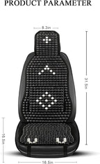 Wood Beaded Car Seat Cover Massaging Breathable Cooling Natural Wood Bead Cushion Universal Fit for Sedan, SUV & Truck. The Ergonomic Lumbar Support Can Relieve Painful from Long Trips
