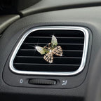 Bling Butterfly Car Vent Clips Rhinestone Decor - Cute Air Freshener & Aromatherapy Accessories for Women, Girls Dashboard Interior Decoration Set (green)