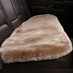 OGLAND Fluffy Genuine Australia Sheepskin Car Seat Cover for Auto Interior Accessories with Soft Fuzzy Wool Eco-Friendly Natural Fur Non-Slip (Camel, Back)