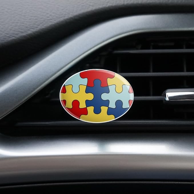 Autism Awareness Diversity Puzzle Pieces Car Air Freshener Vent Clip