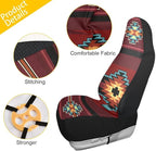 Native American Tribal Car Seat Covers Set of 2,Southwest Native Aztec Red Print Navajo Design Universal Auto Front Seat Cushion Protector for Women Men Cute Car Accessories Fit for Car Truck