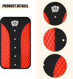 Bling Car Center Console Cover, Crown Crystal Rhinestones Vehicle Armrest Mat Protector, Anti Slip Sparkling Automotive Arm Rest Seat Box Cushion Pad Decor Accessories, Universal Fit (Red)
