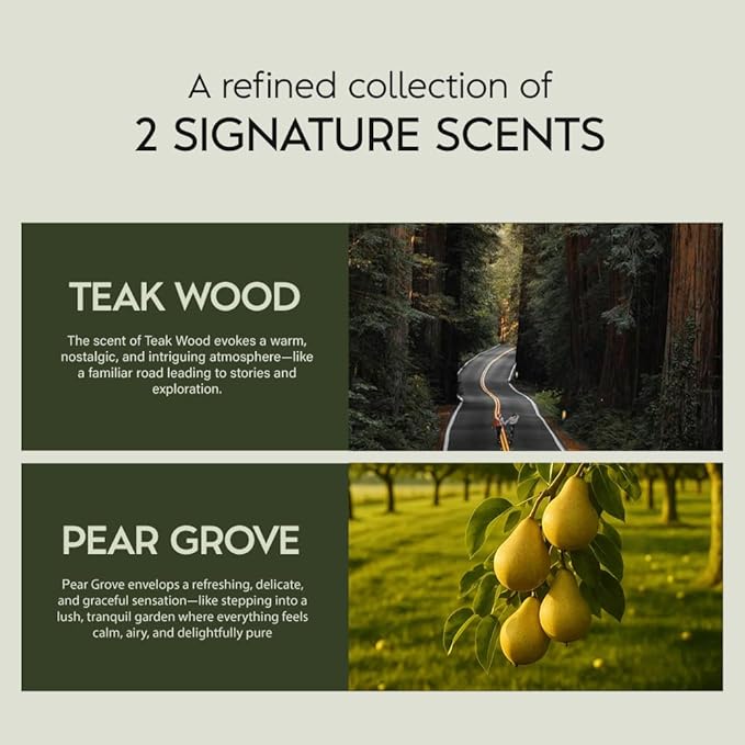 Scented Car Air Freshener - Long Lasting Essential Oil Diffuser - Car Accessories for Men & Women - Pack of 2 Non-Toxic Car Air Freshener - 0.27FL OZ/8ML (Pear Grove 8ml, Pear)