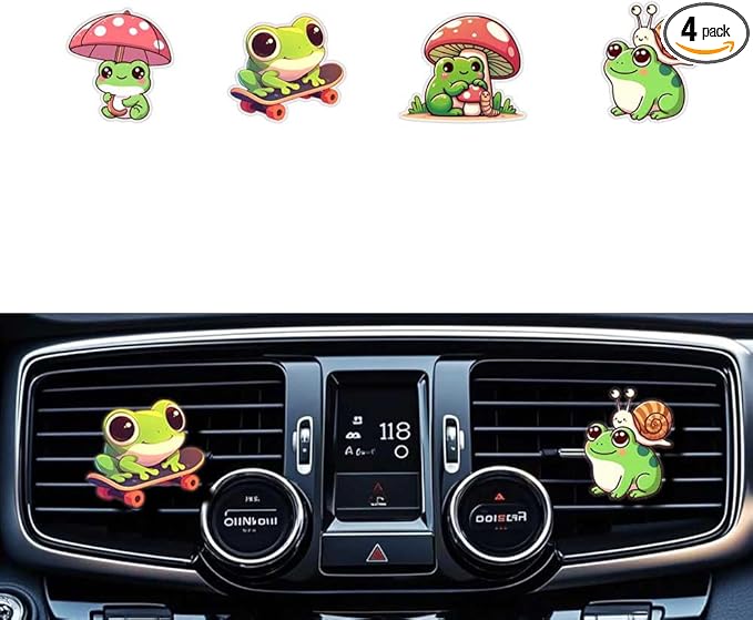 Cute Frog Air Freshener Clips,Car Vent Clip,Car Decorative Clip, Car Air Conditioner Clip,Automotive Interior Decoration Gifts for Men/Women