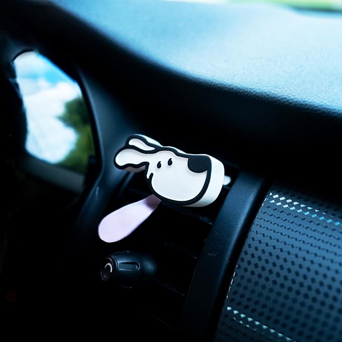 Car Passive Essential Oil Diffuser - Flapping Tongue Dog Air Freshener Vent Clip, Cute Car Dashboard Decor Accessories for Women, Gift for Dog Lovers