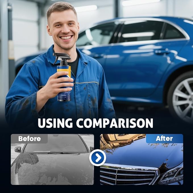 Advanced Car Quick-acting Coating Agent Spray, Upgrade Car Coating Spray, Quick Effect Coating Agent, Quickly Coat Car Wax, Polish Sprays Waterless Wash Wax, Oil Film Emulsion Glass Cleaner (1Pc)