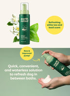 Earth Rated Waterless Dog Shampoo & Conditioner, Convenient No-Rinse Wash for Cleaning, Conditioning & Detangling, for All Coat Types, Refreshing White Tea and Basil Scent, 7 oz