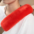 Soft & Cozy Australian Sheepskin Car Seat Belt Covers,2 Pack Fluffy Seatbelt Pads, Genunie Sheepskin Fur Shoulder Straps Cushions for Adults Kids Women and Men (Coral Haze)