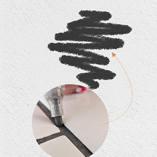 Dark Gray Grout Paint Pen Tile Grout Colorant & Sealer Marker, Quick-Dry, Ideal for Bathroom, Shower, Kitchen Tiles Restores Grout Lines, 3 Adjustable Tips (2-3 mm) 2 Pack