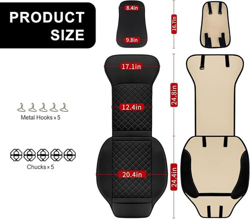 2 Pack Leather Front Seat Covers, Universal Sideless Car Seat Protectors, Waterproof Automotive Seat Cover for Most Cars Trucks SUV(Black)