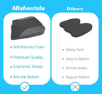 Car Seat Cushion, Car Seat Cushions for Driving with Comfort Memory Foam - Sciatica & Back Pain Relief, Suitable for Car, Truck, Office Chair (Black)