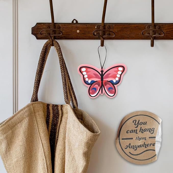 Fresh Fresheners Cute Funny Car Air Fresheners Scented With Premium Oils 4 Pack (Butterfly)