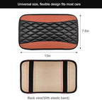 Car Center Console Cushion Pad, 12.6 × 7.48 Inches Waterproof Car Armrest Seat Box Cover, PU Leather Armrest Cover Protector for Most Vehicle, Universal Car Interior Accessories (Black+Brown)