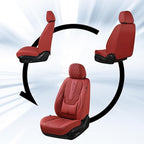 Coverado Car Seat Covers Front Seats, Luxury Faux Leather Red Seat Covers for Cars Waterproof Seat Covers with Lumbar Support, Car Seat Protector Universal Fit for Most Cars SUV Truck(Front, Red)