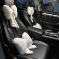 LYFJMUS 4 Pack Plush Bow Car Headrest Pillow and Lumbar Support Pillow Soft Butterfly Car Neck Pillows for Driving Cars Decor