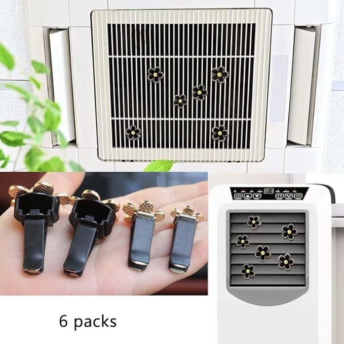 6 Pcs Daisy Flower Air Vent Clip Air Conditioning Outlet Clip Car Air Freshener Clip Car Interior Decor Charm Colorful Car Interior Accessories for Girls Women (Black)