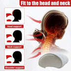 Car Neck Pillow, Memory Foam Ergonomic Auto Headrest Cushion Pillow, Relieve Driving Fatigue Car Neck Support Pillows, Comfortable Leather Vehicle Seat Pillows with Adjustable Strap (White)
