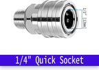 Stainless Steel 1/4" Quick Connect Fittings-Pressure Washer Accessories,Quick Release Couplers for Power Washers, Leak-Proof&Corrosion Resistant, 5000 PSI Pressure Washer Adapters (2-Pack)