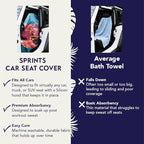 Sprints Athletic Running Towel, Full-Sized, Car Seat Cover - Performance Microfiber (Kaleidoscope Cream)