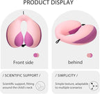 MOOB Kids Travel Neck Pillow Traveling Gifts for Toddler & ChildrenToddler Neck Pillow for Carseat & Airplane, Kids Travel Pillow Light Pink