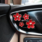 4pcs Flowers Air Vent Clips Red Daisy Car Air Freshener Vent Clips Cute Fower Car Accessories for Women Refillable Diffuser
